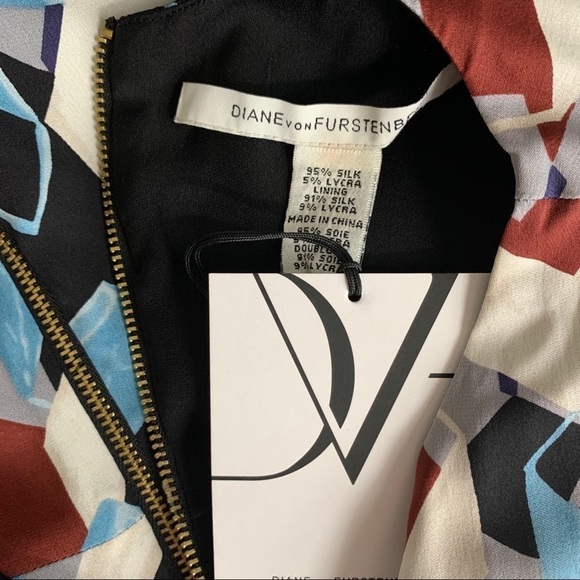 DVF Diane Von Furstenberg Carpreena mini cube dress shift silk dress new 6 - Picture 4 of 5